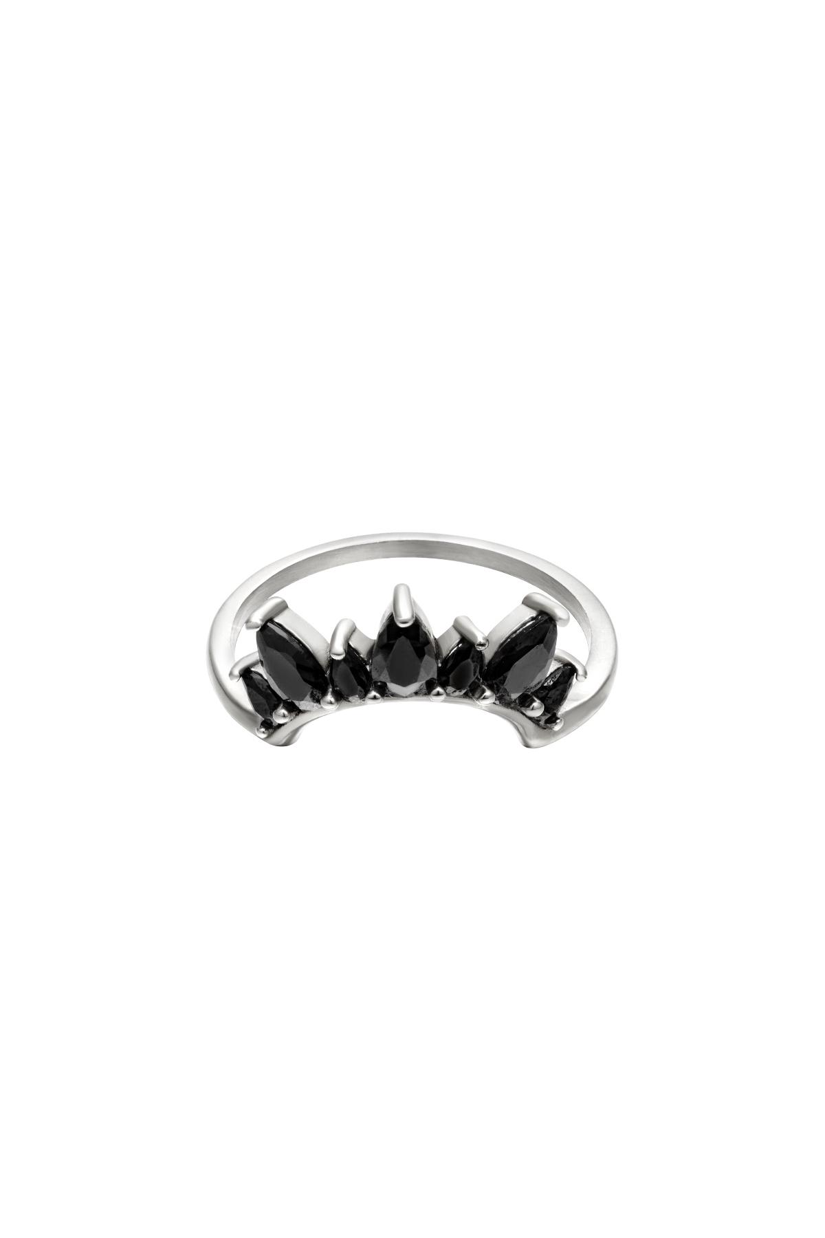 Edelstahl Kronenring Zirkon