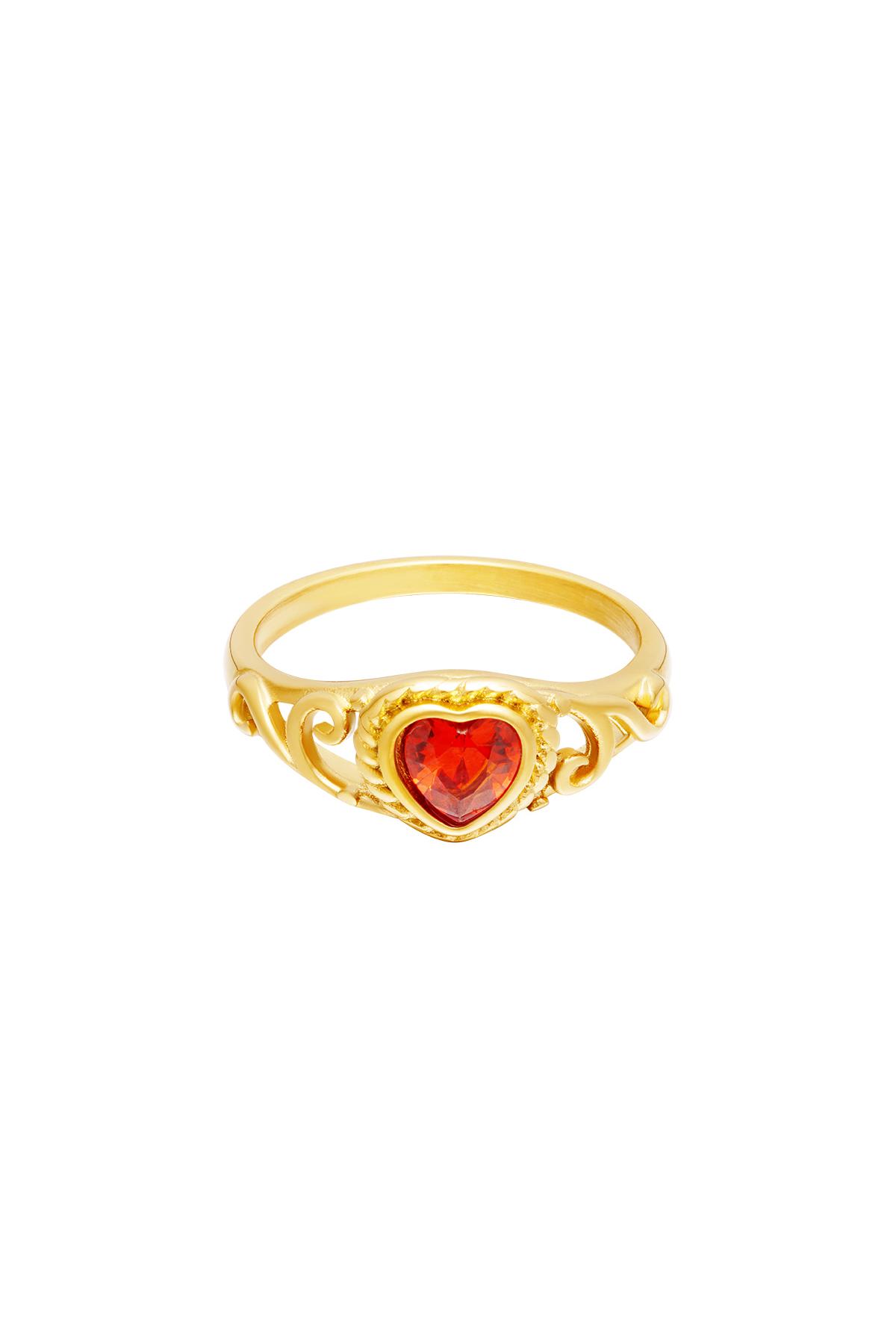 Edelstahlring mit Zirkonsteinherz