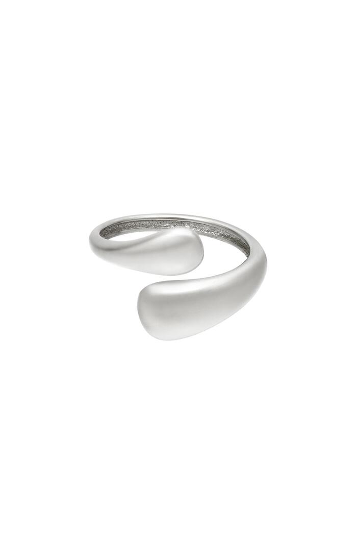 Bicolored stainless steel ring Silver One size 