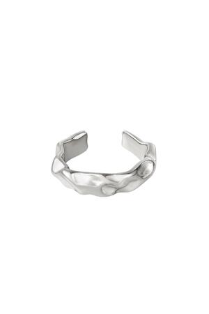 Ring organic shape Silver Stainless Steel One size h5 