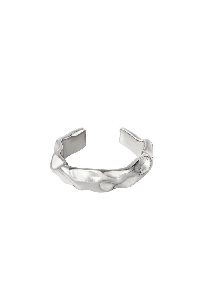 Ring organic shape Silver Stainless Steel One size 