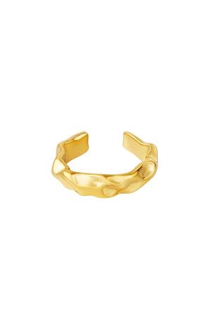Ring organic shape Gold Stainless Steel One size h5 