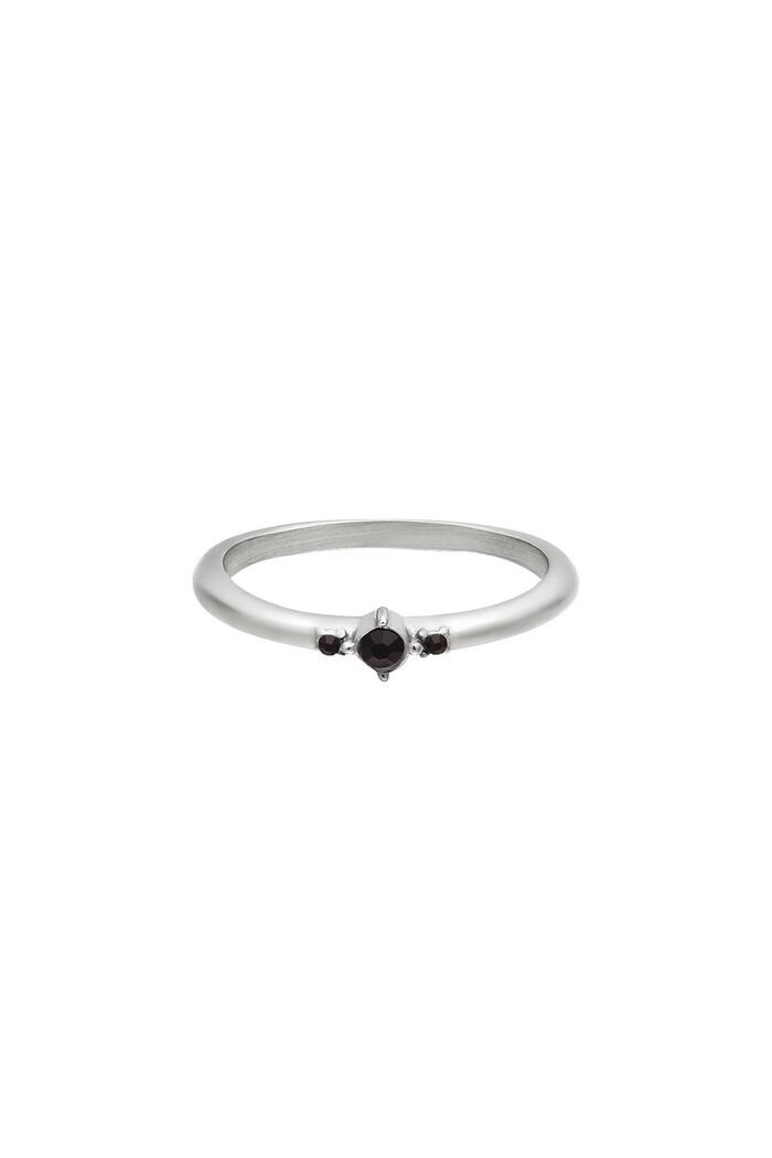 Stainless steel ring with tiny zircon stones Silver 18 