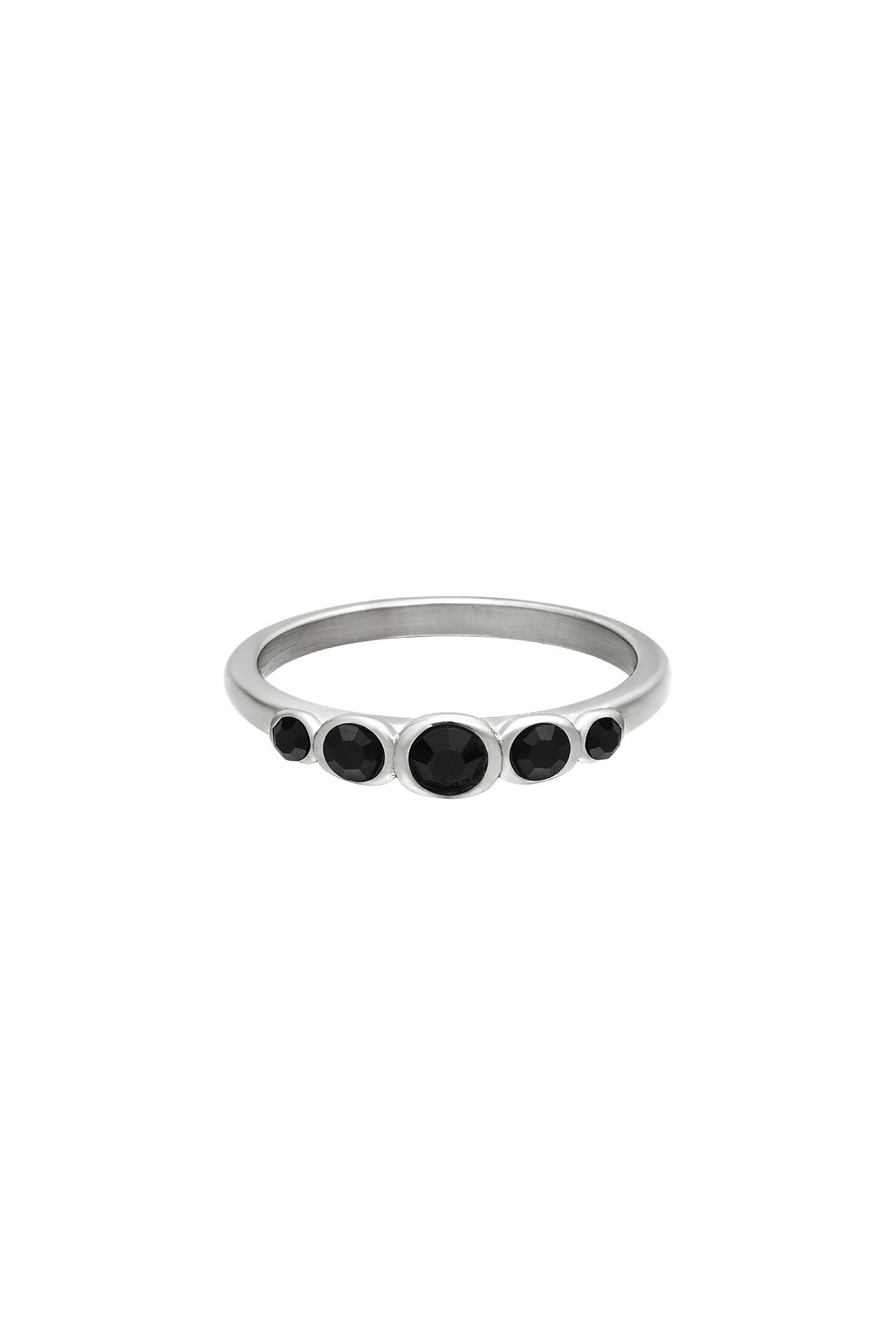 Bague en acier inoxydable zircon brillant Noir 18