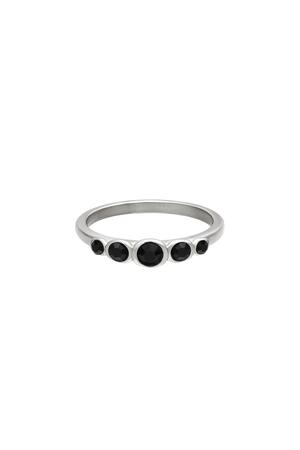 Stainless steel ring zircon shine Black 18 h5 