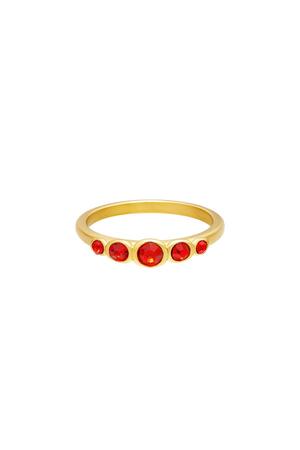 Stainless steel ring zircon shine Red 18 h5 