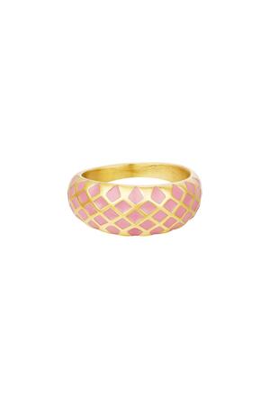 Stainless steel ring Pink 16 h5 
