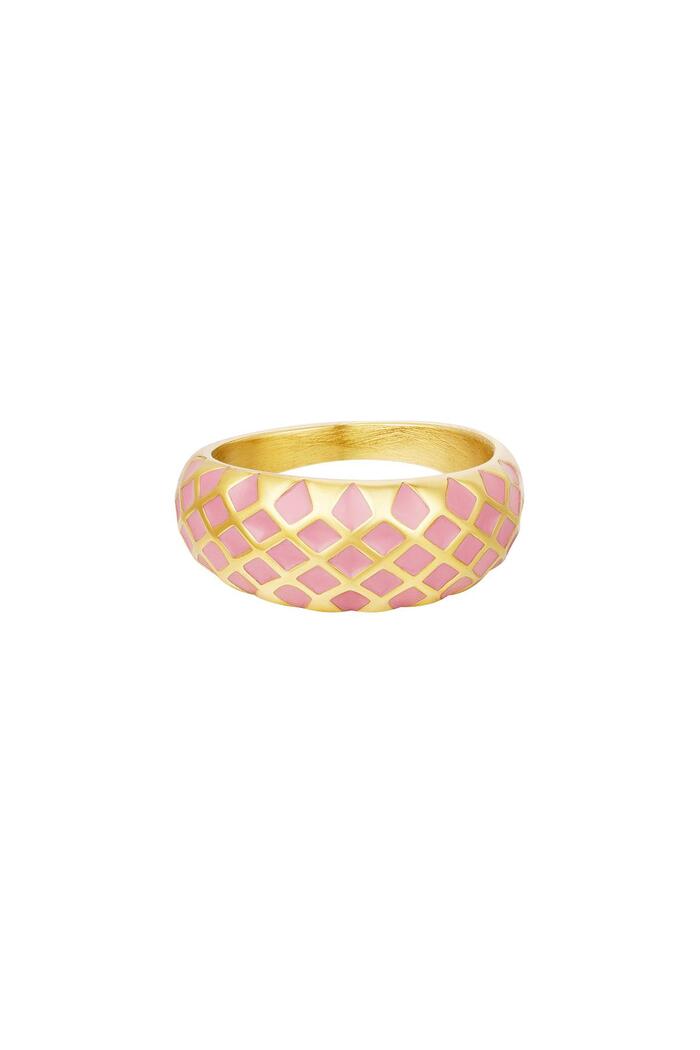 Stainless steel ring Pink 16 