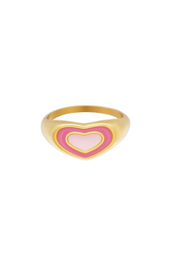 Seal ring heart Pink Stainless Steel 16 