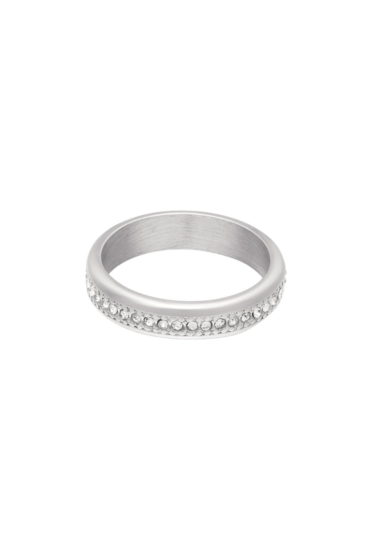 RVS ring met kleine zirkonia steentjes Zilver Stainless Steel 17