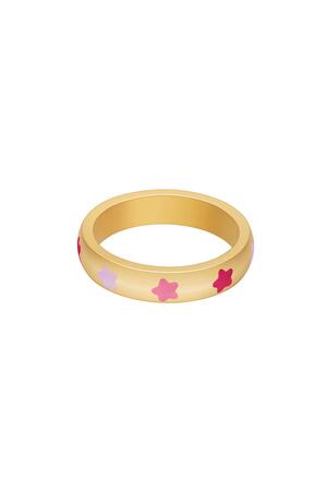 Stelle colorate ad anello Pink Stainless Steel 18 h5 