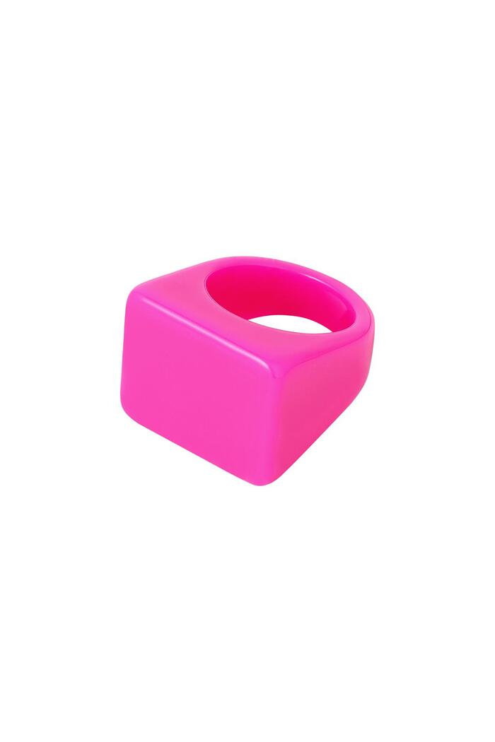 Ring aus Polyharz Neonpink Rosa Resin 18 
