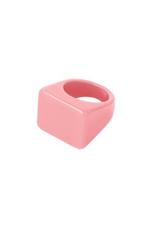 Poly resin ring square Pale Pink 18 h5 