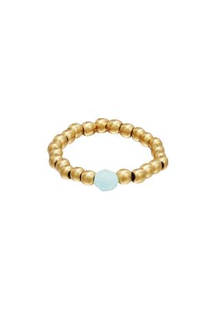 Toe ring beads Blue & Gold Hematite 14 h5 
