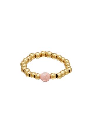 Toe ring beads Pink & Gold Hematite 14 h5 
