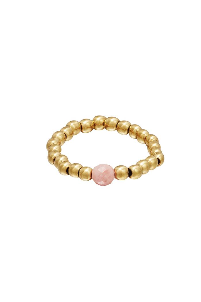 Toe ring beads Pink & Gold Hematite 14 