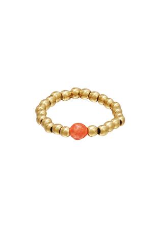 Toe ring beads Orange & Gold Hematite 14 h5 