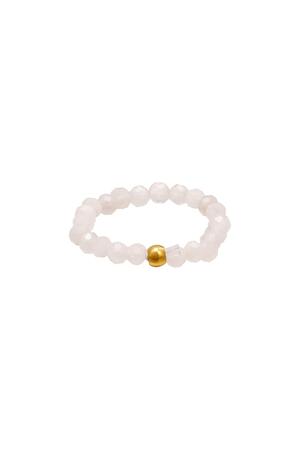 Anello da punta con perline colorate White gold Stone 14 h5 