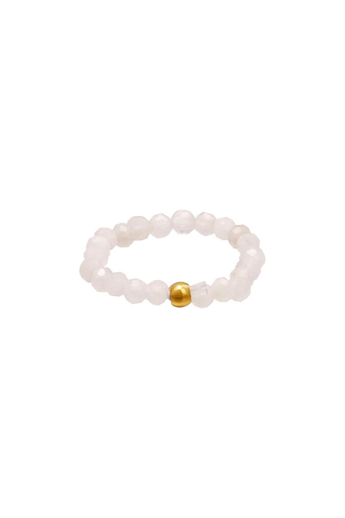 Zehenring mit bunten Perlen Weißgold Stone 14 