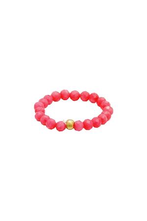Toe ring with colorful beads Red Stone 14 h5 