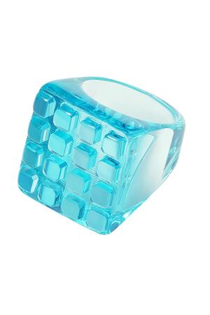 Cubo ad anello di caramelle Blue Resin 18 h5 