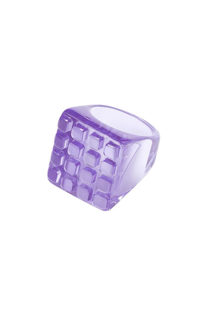 Cubo ad anello di caramelle Lilac Resin 18 