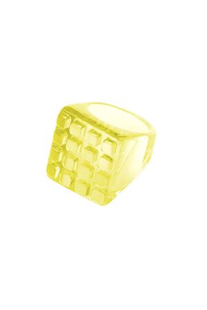 Candy ring cube Yellow Resin 18 h5 