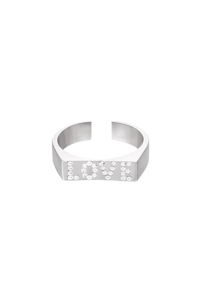 Ring Strass Liebe Silber Edelstahl One size 
