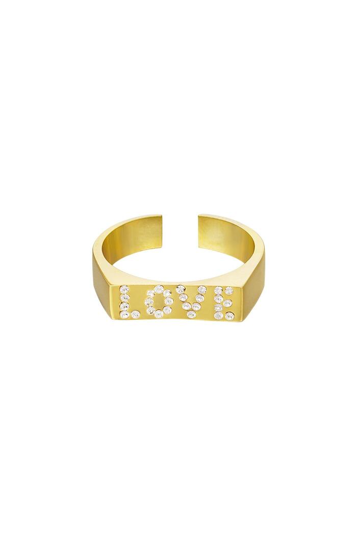 Ring Strass Liebe Gold Edelstahl One size 