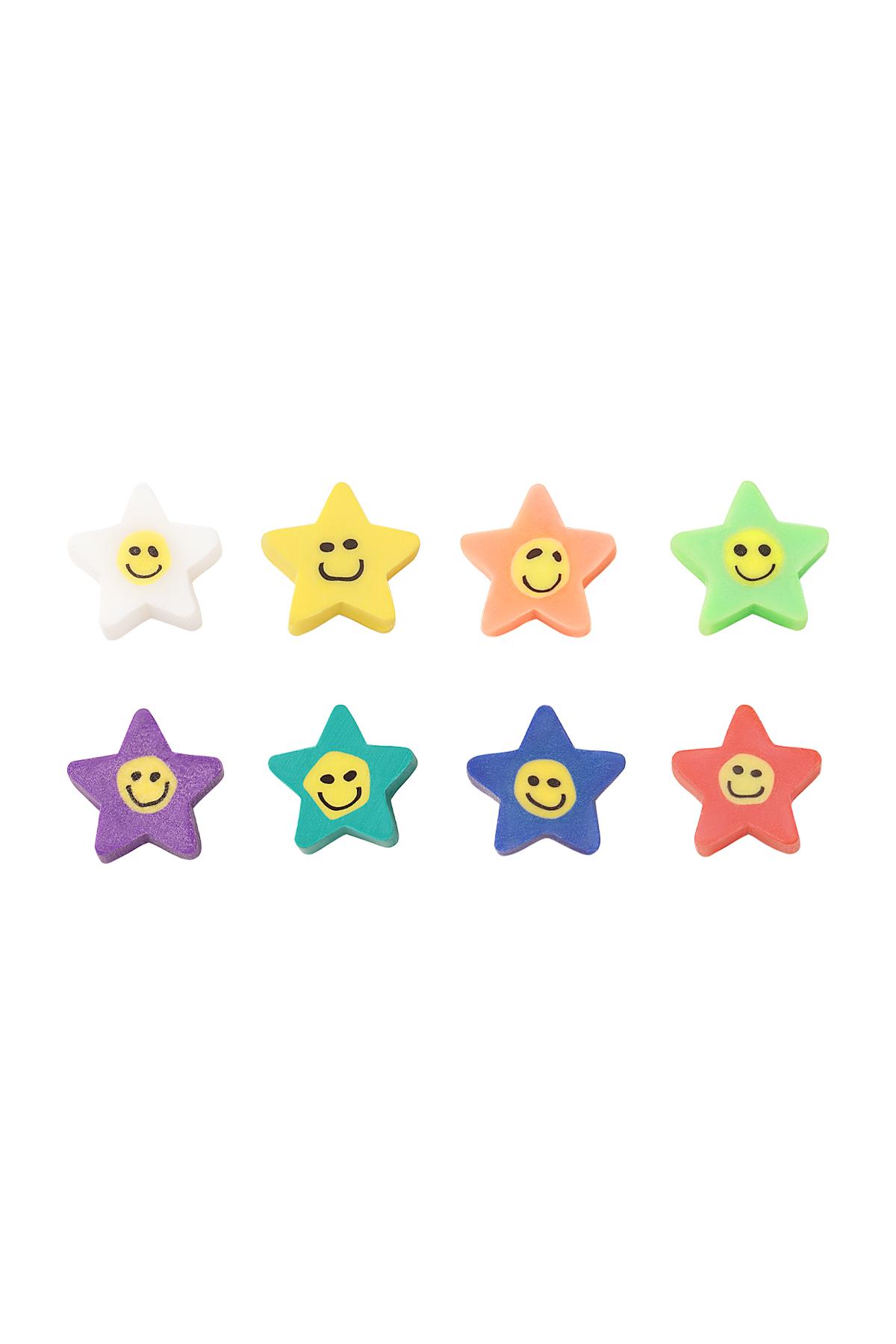 Polymer beads colored stars Multi polymer clay h5 