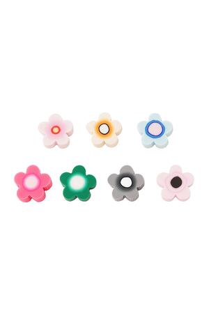 Perles polymère fleurs colorées Multicouleur polymer clay h5 