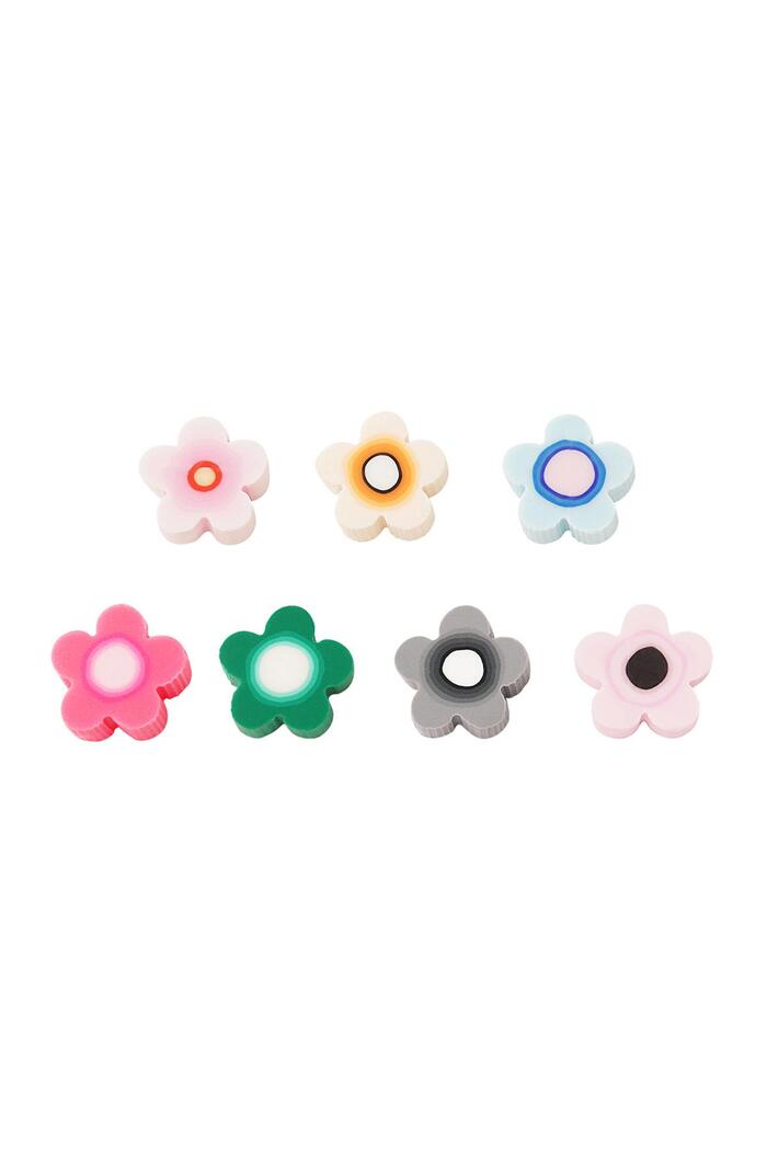 Perles polymère fleurs colorées Multicouleur polymer clay 