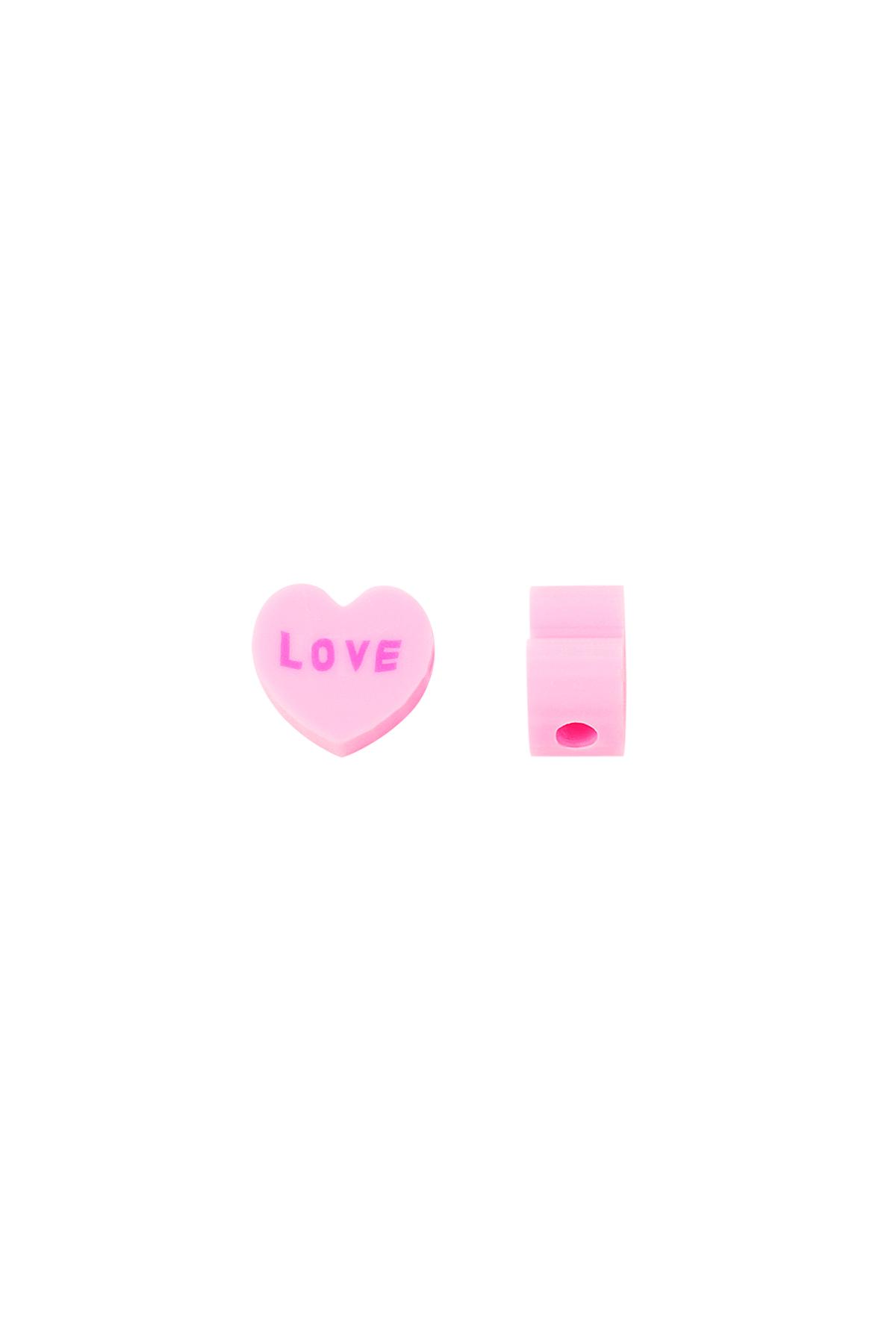 Polimer boncuklar Aşk kalpleri Pink polymer clay