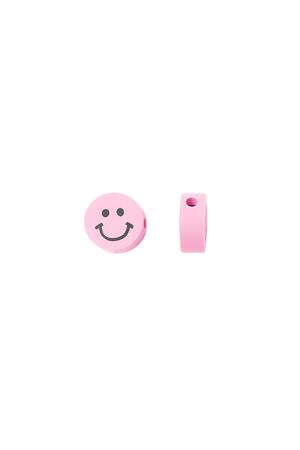 Polymer beads smiley light pink Pale Pink polymer clay h5 