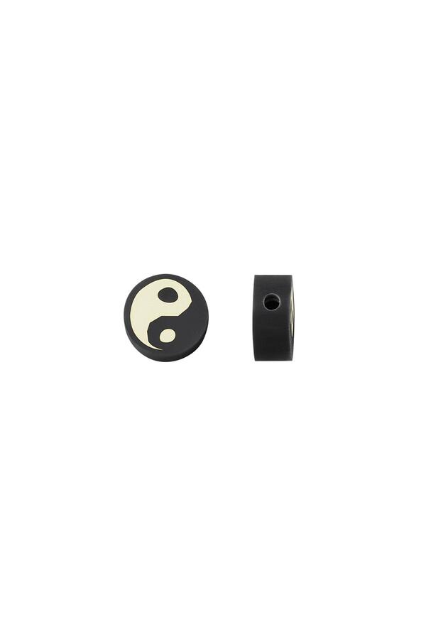 Polymeerkralen yin en yang zwart/wit