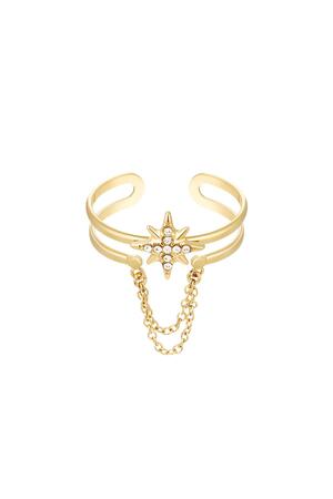 Ring star with chain Gold Stainless Steel One size h5 