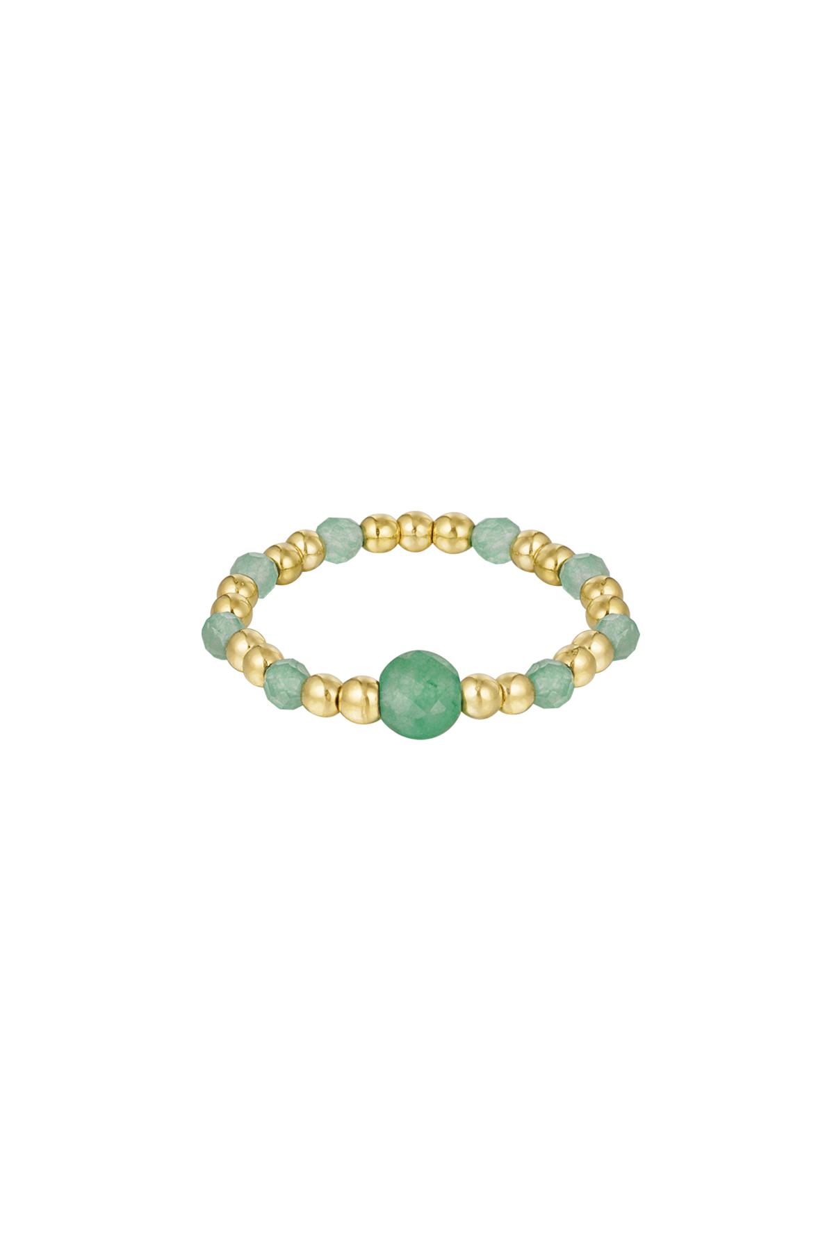 Anneau perle élastique - vert - Collection pierre naturelle Stone Taille unique h5 