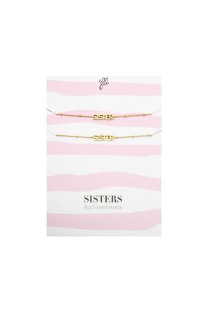 Bracelet  Sisters Don't Need Words Gold Stainless Steel h5 