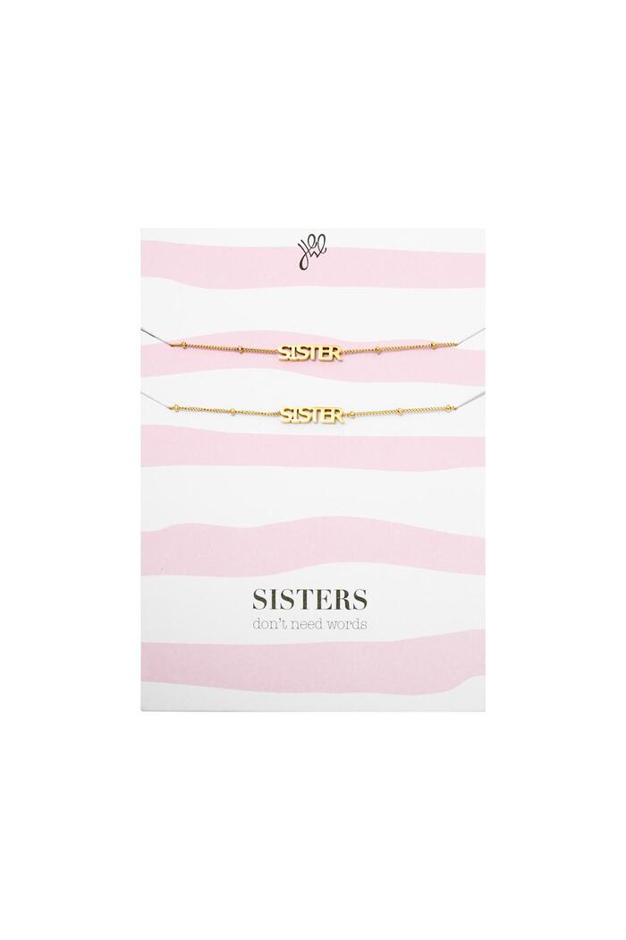 Bracelet  Sisters Don't Need Words Gold Stainless Steel 