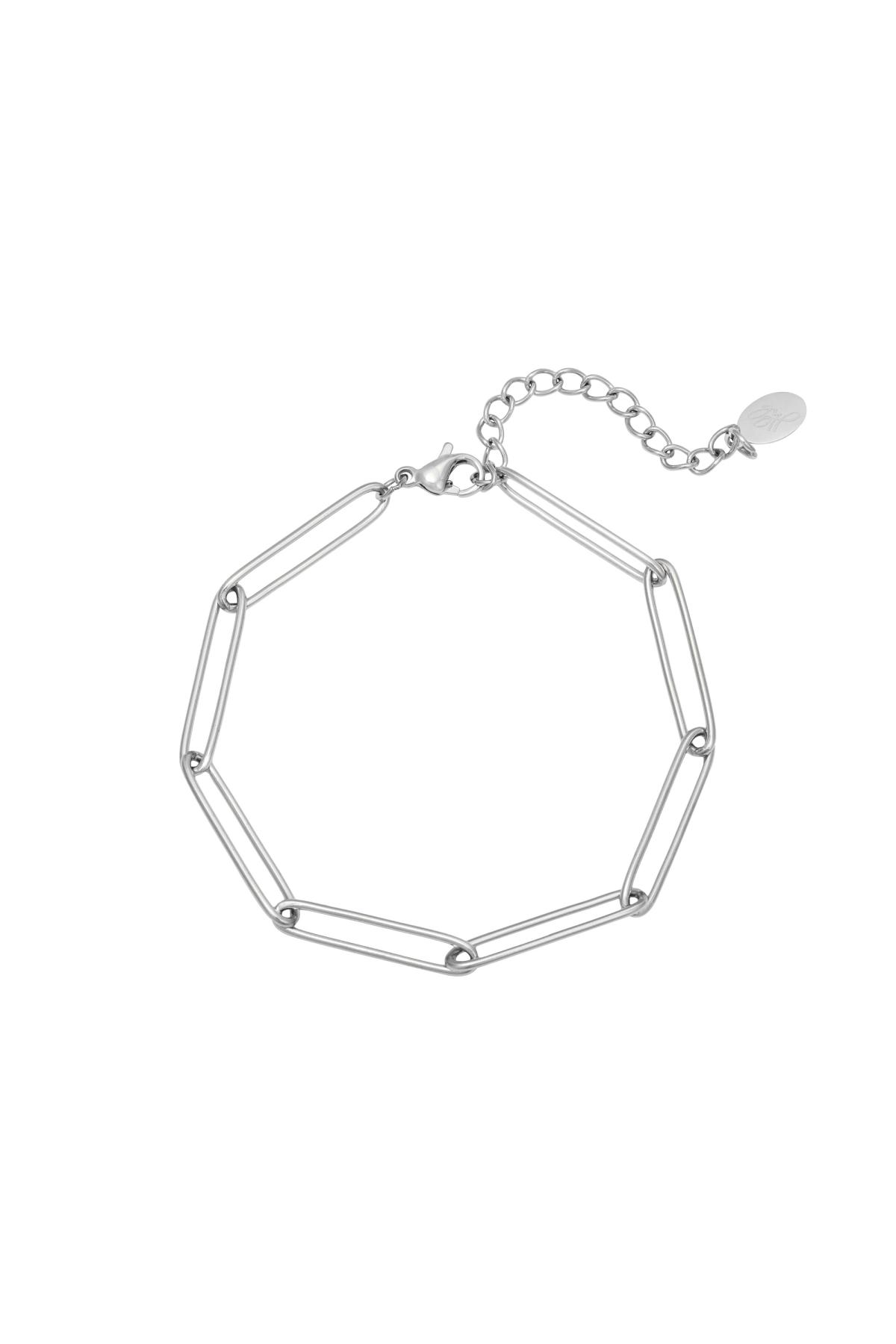 Bracelet Plain Chain Argenté Acier inoxydable h5 