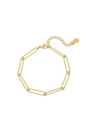 Bracelet Plain Chain Gold Stainless Steel h5 