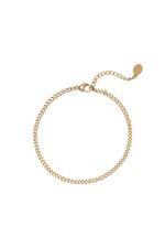 Gold / Bracelet Tiny Plain Chains Gold Stainless Steel 