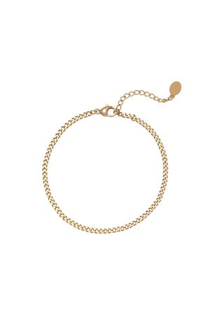 Bracelet Tiny Plain Chains Gold Stainless Steel h5 
