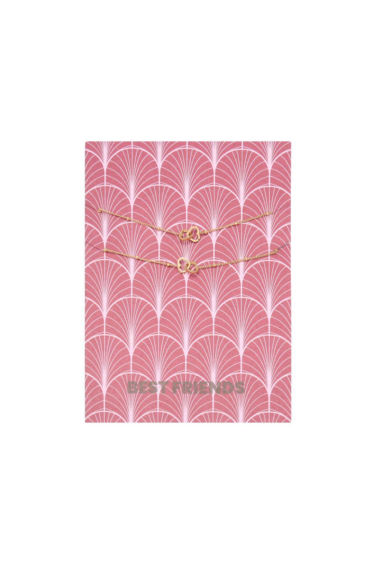 Gold / Bracelet Card Best Friends Gold Stainless Steel 