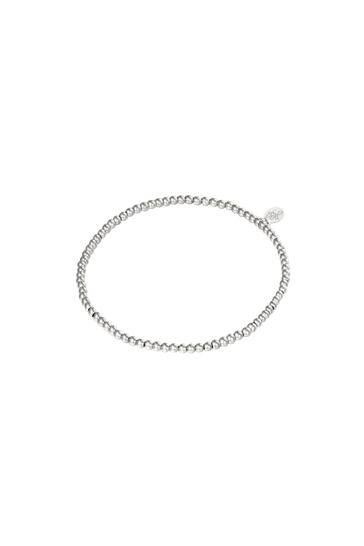 Bracelet Petites Perles Argent Acier Inoxydable-2.5MM