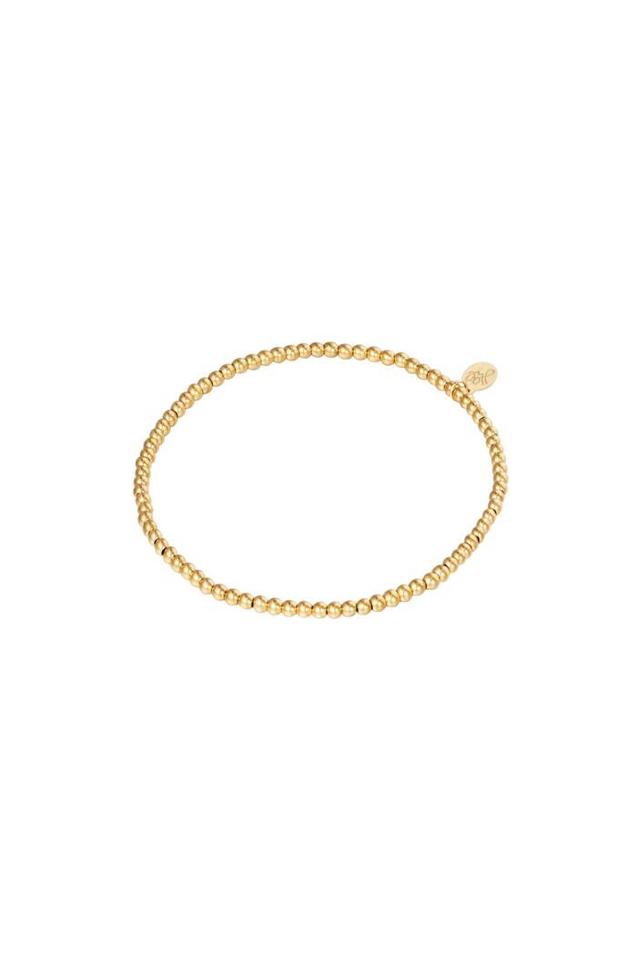 Armband kleine Perlen Gold Edelstahl-2,5MM 