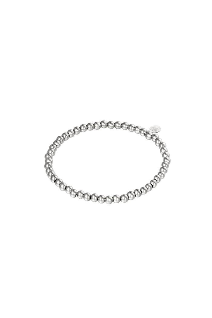 Bracelet Midi Beads Silver Stainless Steel-4MM 