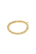 Gold / Armband Große Perlen Gold Edelstahl-6MM 