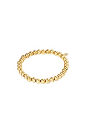 Bracelet Grosses Perles Or Acier Inoxydable-6MM h5 