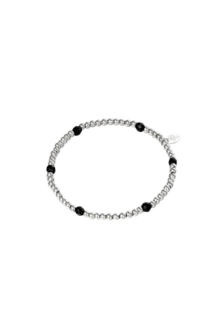 Bracelet Diamond Beads Silver Stainless Steel 